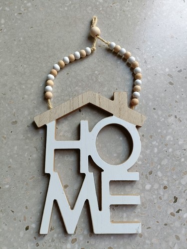Wooden home sign house shaped - wooden,