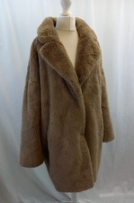 Rino + Pelle cream coat 14 faux fur 3/4 length coat single breasted neutral 