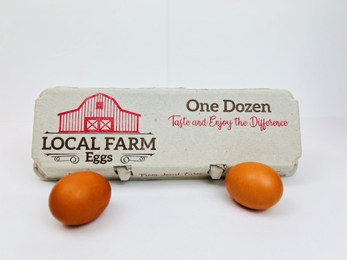 Printed egg cartons - (barn),