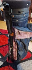 Macgregor Carry Golf Bag, (M) Blue wi Tartan, 4 Way, 3 Zipped Pockets. 