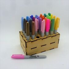 PEN BOX HOLDER (FLAT PACKED) organiser sharpie marker storage pot MDF Wooden