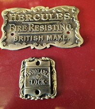 Vintage Brass Safe Plaque