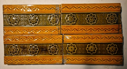Antique fireplace spacer tiles