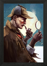 Sherlock Holmes Framed Wall Art Poster Canvas Print Picture