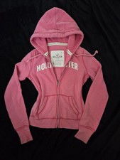 Hollister pink zip hoodie