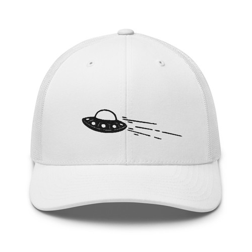 Alien obsessed flying saucer - flying,