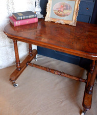 Antique Victorian WALNUT Library Serving Console Sofa Table Writing Office Desk