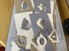 Iris Folding or Shaker Card Kit Christmas Tree Star Bauble Bell x 12 New 2025