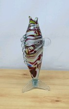 Vintage 1970s Murano Large 35cm Glass Fish - Posy Vase 