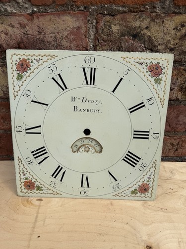 Antique longcase painted clock - antique,