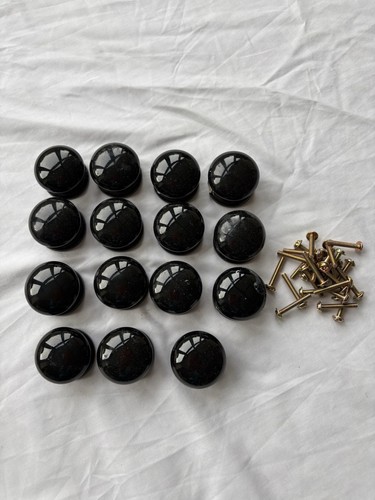 Black ceramic door knobs - black,
