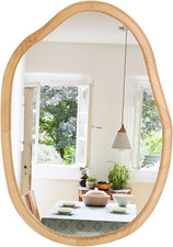 Asymmetrical Wood Wall Mirror
