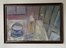 Original Abstract Cornish Style Still Life Oil On Board Painting