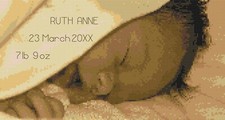 Cross Stitch Birth Sampler Kit or Pattern by Florashell - Sleeping Baby
