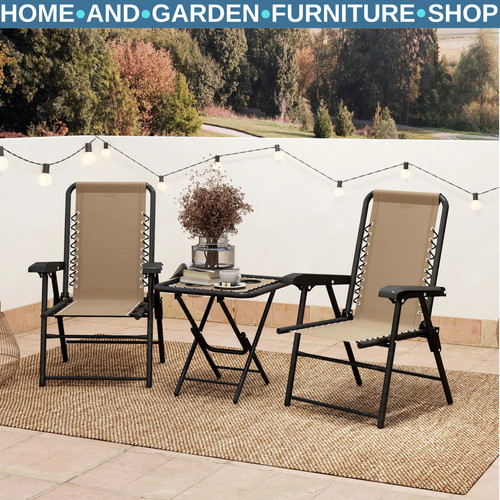 Three piece garden table and - three,