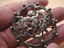 Vintage Peruzzi Florence Designer Pendant Brooch Zodiac Aquarius - 800 Silver
