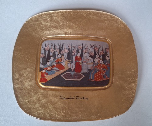 Vtg turkish goldleaf art - vtg, glass