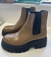 NEW Zara Brown Chunky Boots Size 41 UK 7 / 8