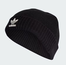 Adidas Originals Beanie Hat Archive Short Fit Unisex Size S/M Black Genuine New