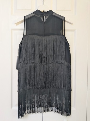 Zara black fringe - zara, top