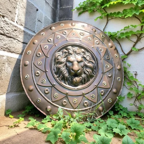 Medieval lion shield bronze - medieval,