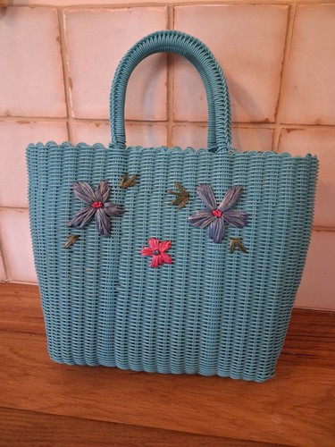 1950s 60s woven plastic - woven,