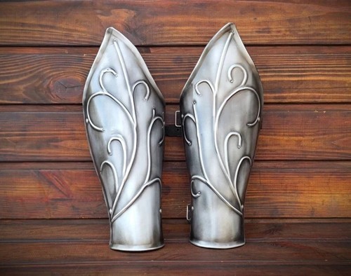 Medieval elven bracers steel - bracers,