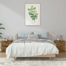 Bedside Cabinets Set 2 Smoked