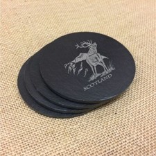 Scotland Stag Round Slate