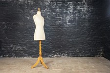 Slim Vintage Dress Makers Dummy on a Wooden Stand ~Female Mannequin Shop Display