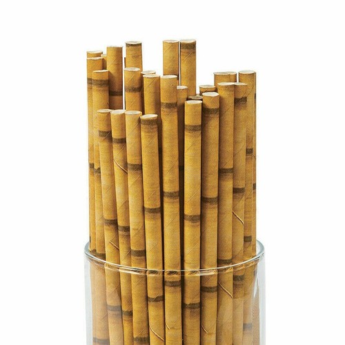 Bamboo printed straws - printed,
