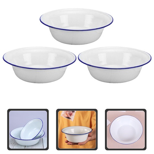 3pcs portable enamel basin - 3pcs,