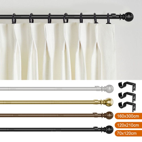 Extendable curtain poles with - extendable,