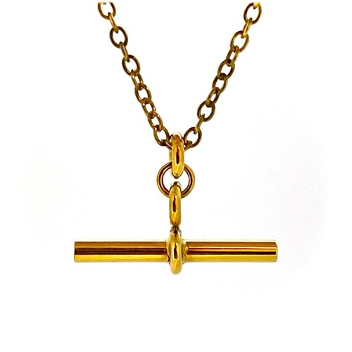Bar necklace 18ct gold - t,