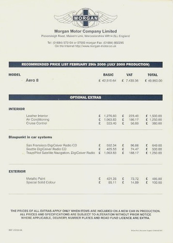 Morgan aero prices - aero,