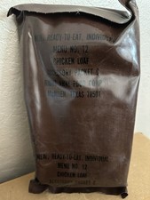 Vintage USA 1980's MRE Menu No. 12 Chicken Loaf Accessory Packet A Brown Bag