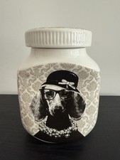 Baci Milano I Love Dog Porcelain Jar Dachshund Sausage Dog NEW