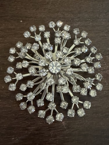 Vtg rhinestone brooch - rhinestone, atomic