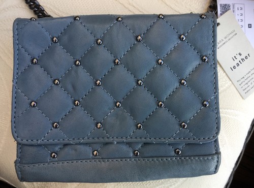 Bnwt zara genuine leather blue - zara,
