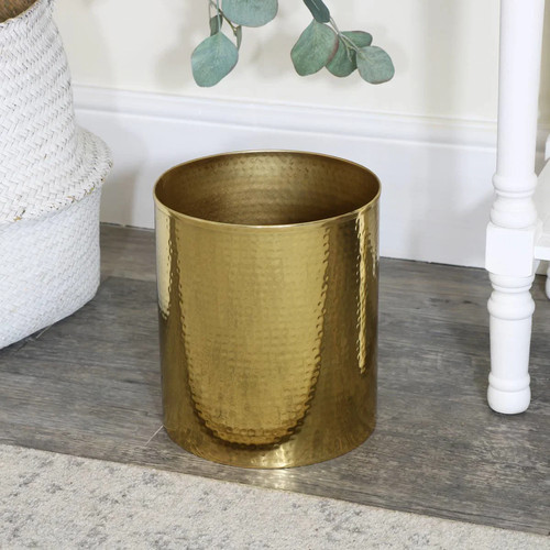 Metal hammered gold storage - metal,