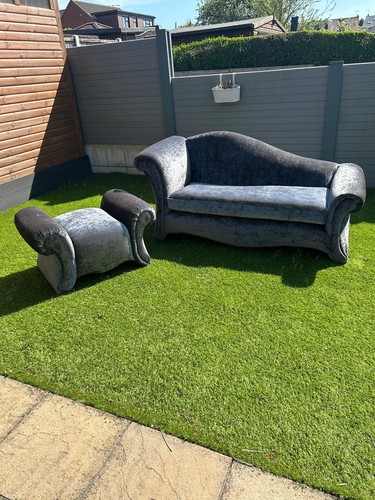 Chaise longue grey fabric - chaise,