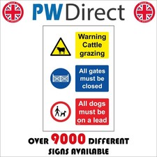SIGN WARNING CATTLE GRAZING