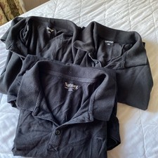 3- Men's Black Short Sleeve Polo Shirt a- 2XL George & Nutmeg 