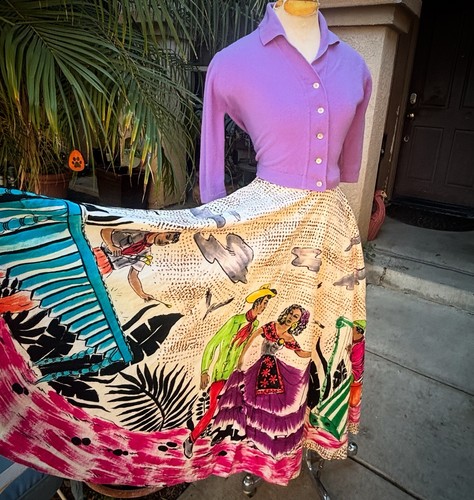 1950s mexican folk wrap skirt - folk,