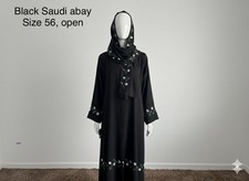 Saudi black open Abaya (SIZE