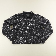 Levis Jacket Mens Small Black Paint Splatter Button Up Lightweight Bomber Coat