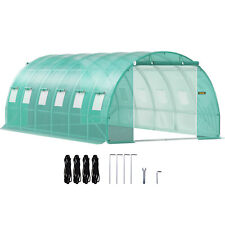 VEVOR Walk-in Tunnel Greenhouse with Galvanized Frame Multi-sizes, Green / White