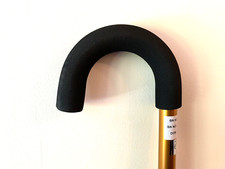  Gold cushioned Crook handle adjustable stick., 76-96cms