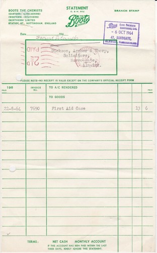 Boots the chemist - boots, 1964