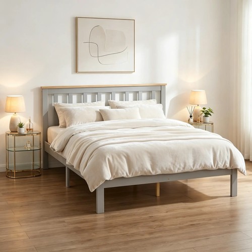 Panana white grey double - panana, bed